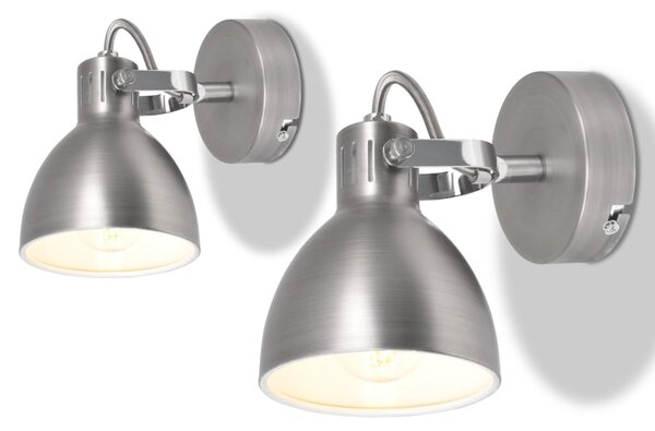 Nástěnná lampa, 2 ks, na 2 žárovky E14, šedá