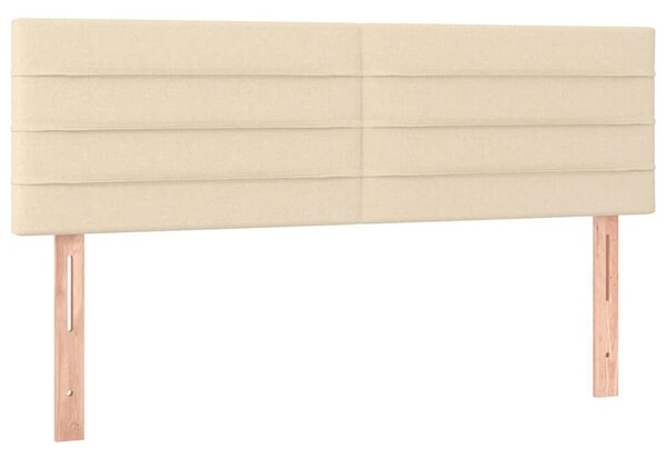 Čelo postele s LED krémové 144x5x78/88 cm textil 3121755