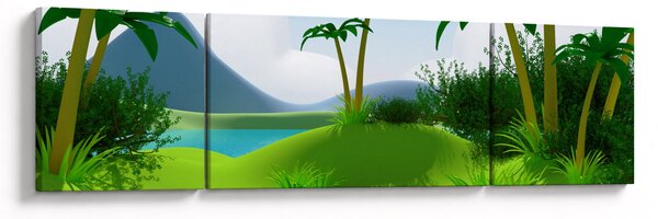 Obraz - Jezera v jungli (170x50 cm)