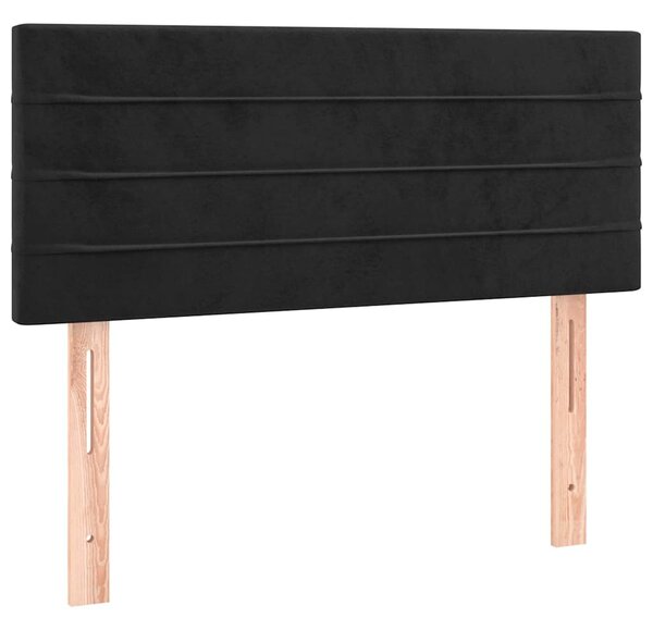 Čelo postele s LED černé 80 x 5 x 78/88 cm samet 3121784