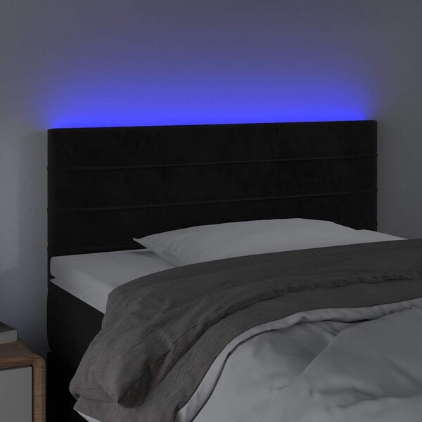Čelo postele s LED černé 80 x 5 x 78/88 cm samet 3121784