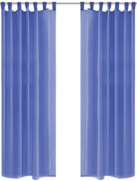 Voálové závěsy, 2 ks, 140x175 cm, královská modř