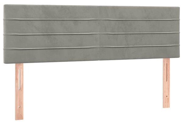 Box spring postel s matrací a LED světle šedá 140x200 cm samet 3134465