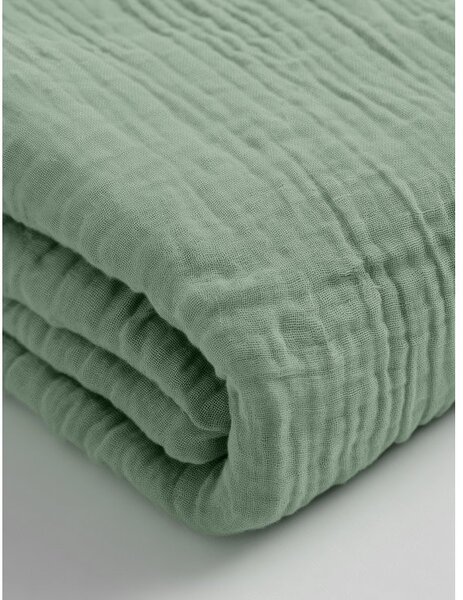 Mušelínové napínací prostěradlo Zelené Velikost: 90x200x30