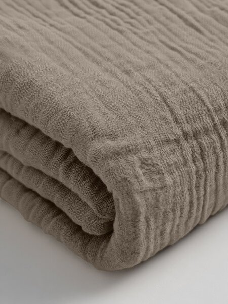 Mušelínové napínací prostěradlo taupe Velikost: 90x200x30