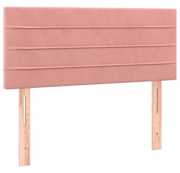 Čelo postele s LED růžové 100x5x78/88 cm samet 3121799