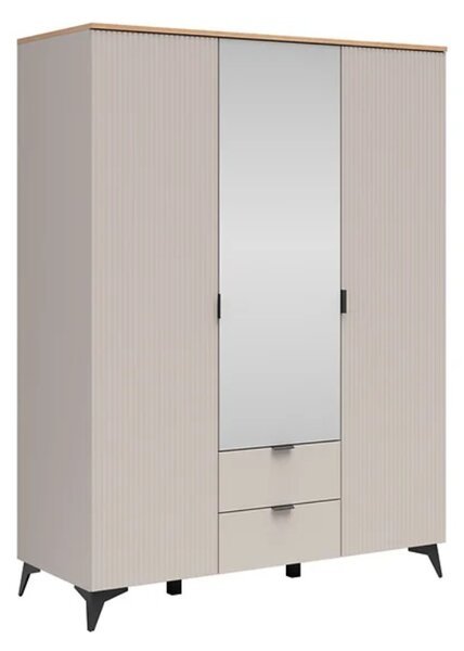 Šatní skříň Velton SZF2D1M2S, kašmír/dub artisan/béžová písková
