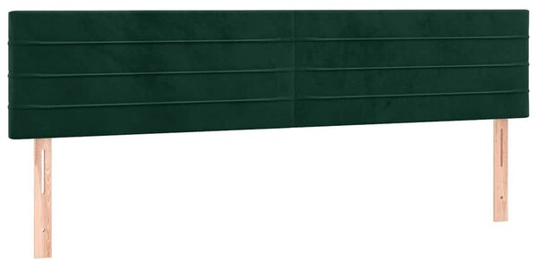 Čelo postele s LED tmavě zelené 160x5x78/88 cm samet 3121809