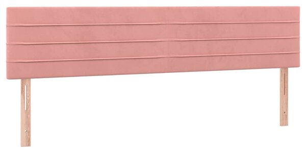 Box spring postel s matrací a LED růžová 200x200 cm samet 3134488