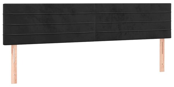 Box spring postel s matrací a LED černá 160x200 cm samet 3134473