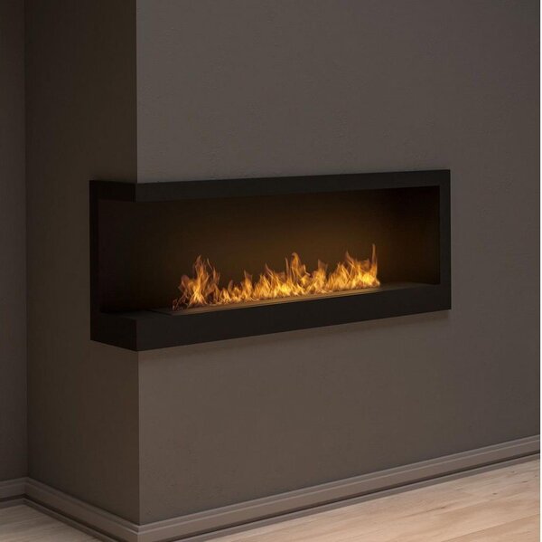 InFire - Rohový BIO krb 45x120 cm 3kW černá
