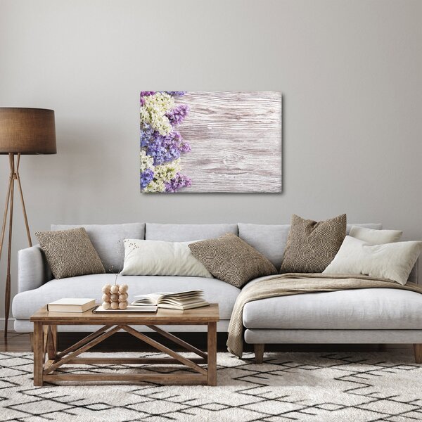 Obraz šeříků na dřevě (70x50 cm)