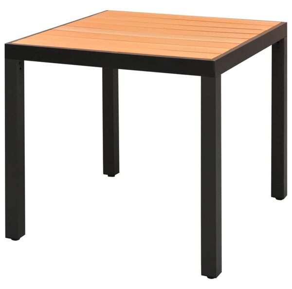 Zahradní stůl hnědý 80 x 80 x 74 cm hliník a WPC