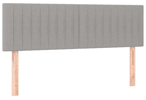 Čelo postele s LED světle šedé 144 x 5 x 78/88 cm textil 3121848