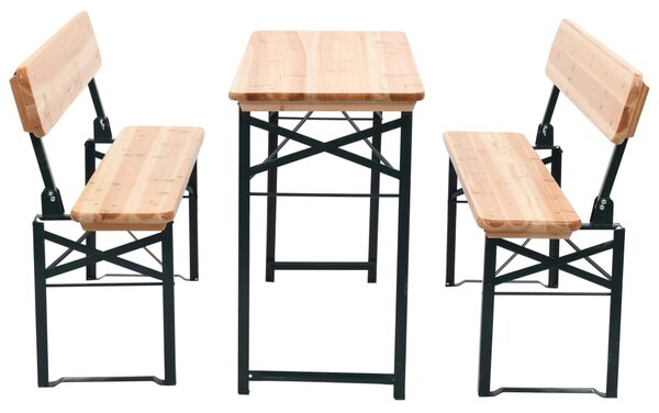 Skládací pivní set stůl se 2 lavicemi 118 cm jedlové dřevo