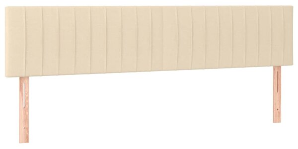 Box spring postel s matrací a LED krémová 200x200 cm textil 3133346