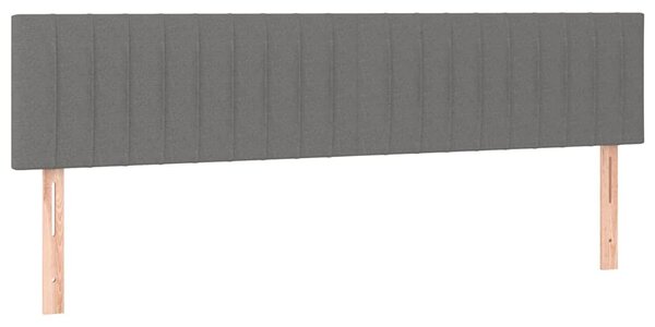 Box spring postel s matrací a LED tmavě šedá 200x200 cm textil 3133342