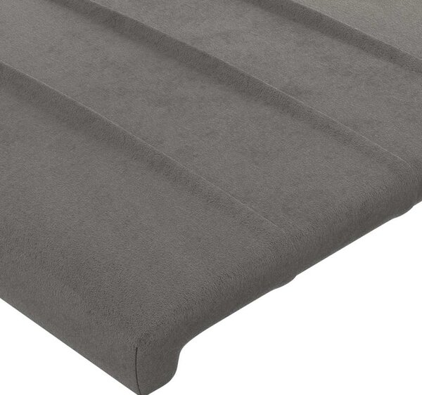 Čelo postele s LED světle šedé 180x5x118/128 cm samet 3122722