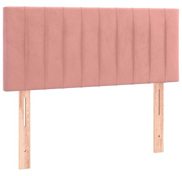 Box spring postel s matrací růžová 80 x 200 cm samet 3127582