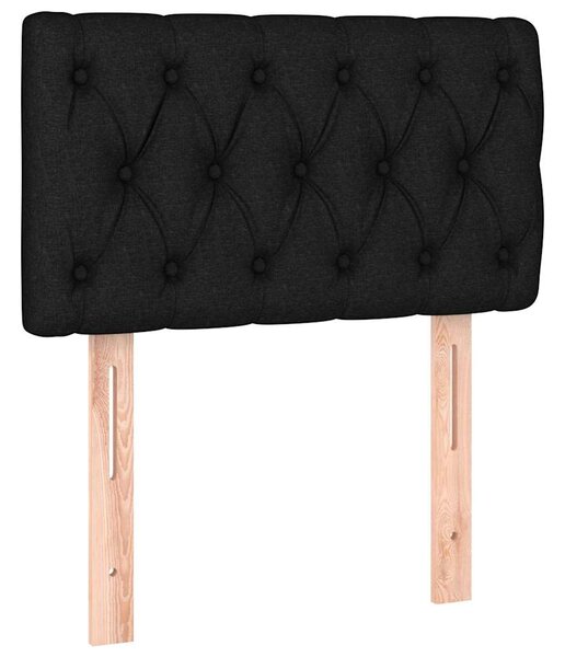 Čelo postele s LED černé 80 x 7 x 78/88 cm textil 3121924