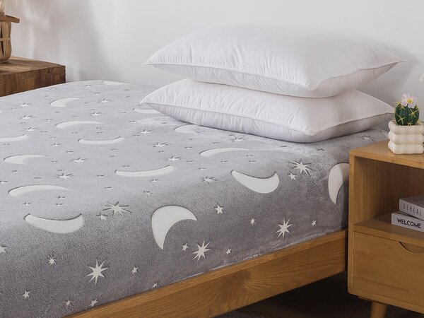 XPOSE® Mikroplyšové prostěradlo NOČNÍ OBLOHA Exclusive (svítící efekt) 90x200 cm