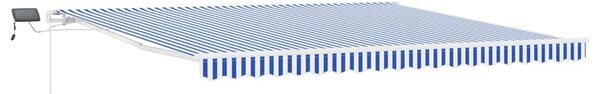 Stahovací markýza Modrá a bílá 500 × 300 cm Polyester a hliník