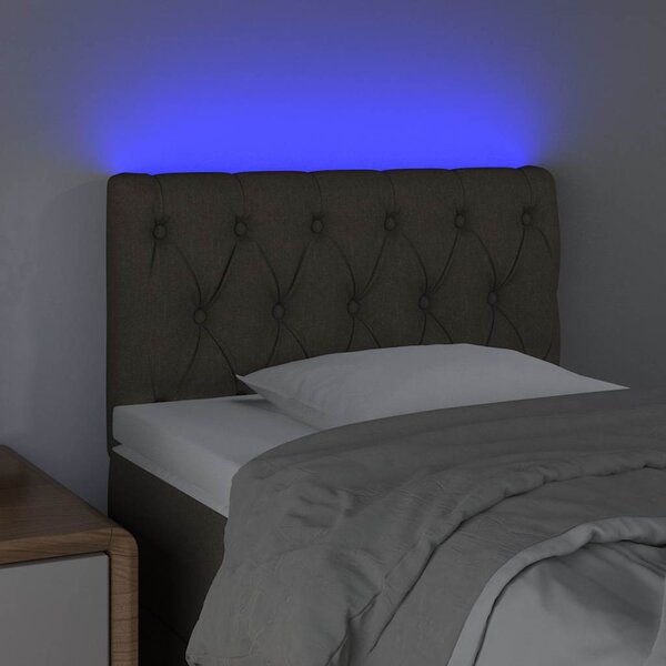 Čelo postele s LED taupe 80 x 7 x 78/88 cm textil 3121926