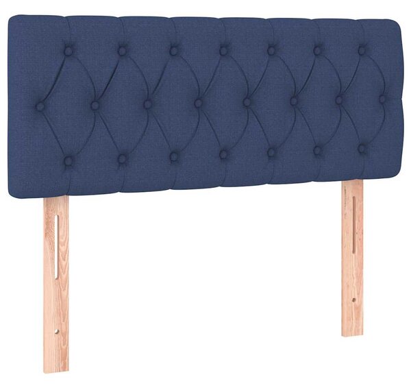 Čelo postele s LED modré 100 x 7 x 78/88 cm textil 3121944