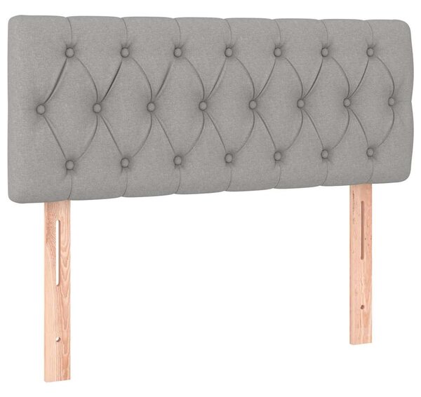 Čelo postele s LED světle šedé 90 x 7 x 78/88 cm textil 3121930
