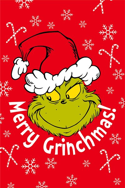 Jerry Fabrics Jerry Fabrics Mikroflanelová deka Grinch Merry Grinchmas 100x150
