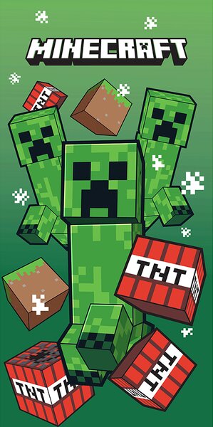 Jerry Fabrics Dětská osuška micro MINECRAFT - TNT Creepers 70x140 cm