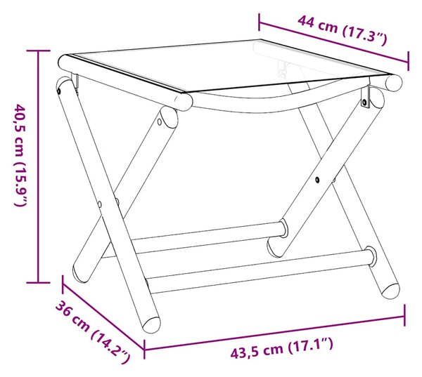 Skládací podnožka černo-stříbrná textilen a hliník 312193