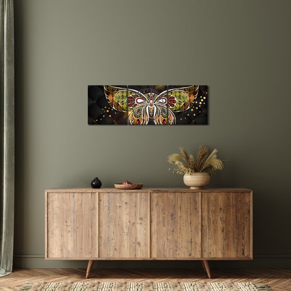 Obraz - Kouzelný motýl (s hodinami) (90x30 cm)
