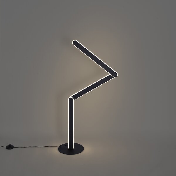 Designová stojací lampa černá vč. LED s 3-stupňovým stmíváním - Gate