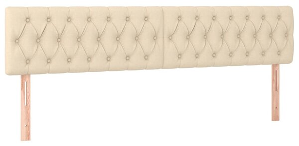 Box spring postel s matrací a LED krémová 200x200 cm textil 3133426