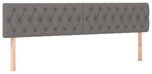 Box spring postel s matrací a LED tmavě šedá 200x200 cm textil 3133982
