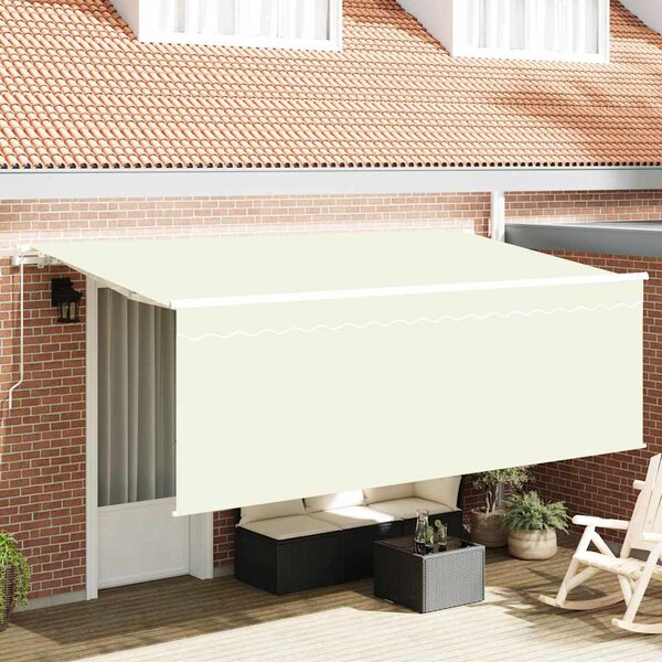 Stahovací markýza Krémová 350 x 200 cm Polyester a hliník