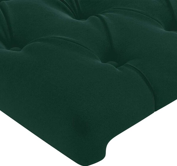 Čelo postele s LED tmavě zelené 80 x 7 x 78/88 cm samet 3121981