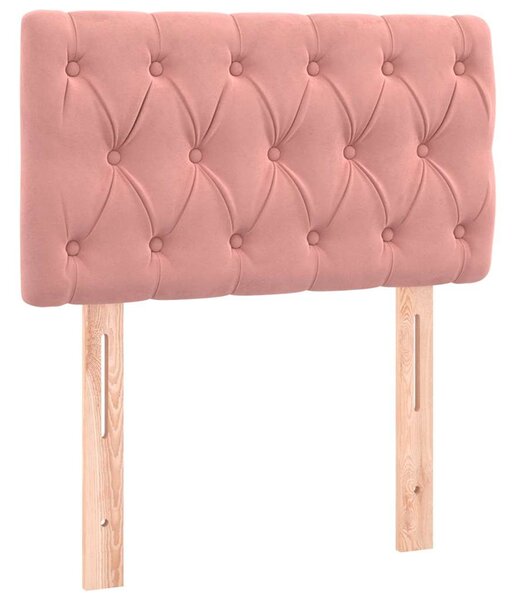 Čelo postele s LED růžové 80 x 7 x 78/88 cm samet 3121983