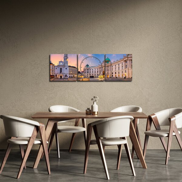 Obraz - Rakousko, Vídeň (s hodinami) (90x30 cm)