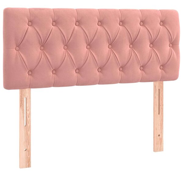 Čelo postele s LED růžové 100 x 7 x 78/88 cm samet 3121995
