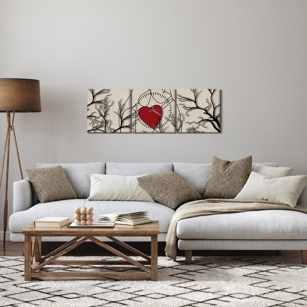 Obraz - Zamilovaný pár (s hodinami) (90x30 cm)