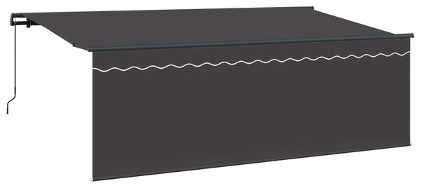 Stahovací markýza Antracit 350 x 200 cm Polyester a hliník