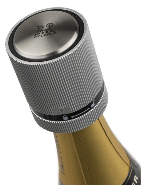 Zátka na perlivé víno Peugeot Line, stříbrná – pro otevřenou láhev 210809