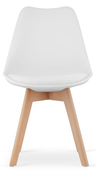 Set dvou jídelních židlí MARK - bílé (hnědé nohy) 2ks