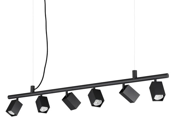 Ideal Lux Závěsné svítidlo DYNAMITE Square SP6, d. 115,5 cm, 6x28W Barva: Černá