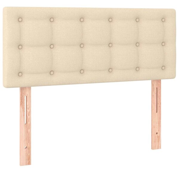 Čelo postele s LED krémové 80 x 5 x 78/88 cm textil 3122025