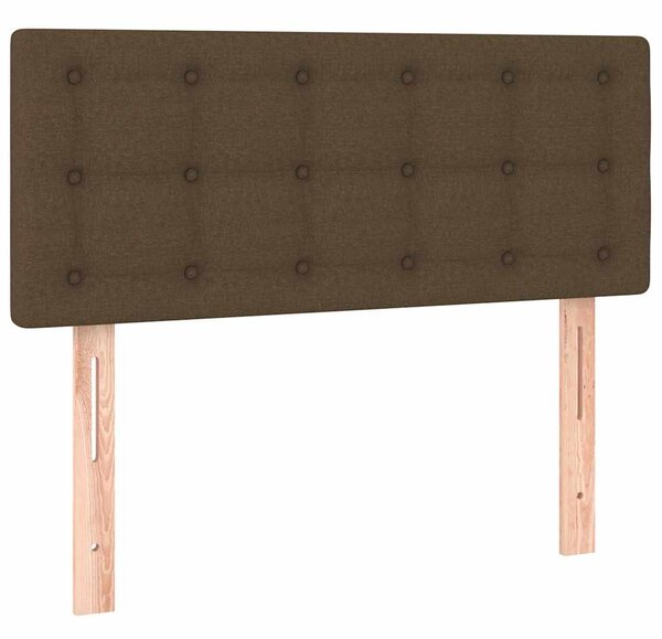 Čelo postele s LED tmavě hnědé 80 x 5 x 78/88 cm textil 3122023