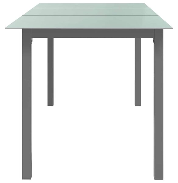 Zahradní stůl světle šedý 150 x 90 x 74 cm hliník a sklo 312204