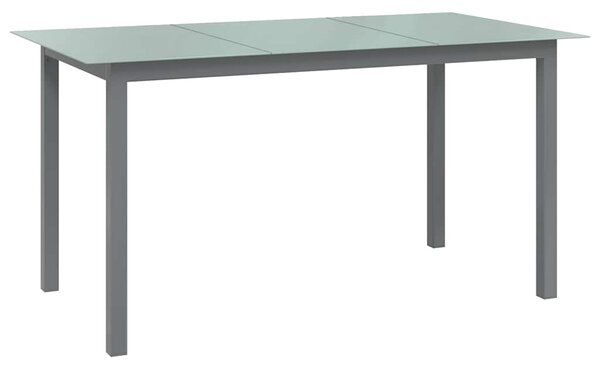 Zahradní stůl světle šedý 150 x 90 x 74 cm hliník a sklo 312204
